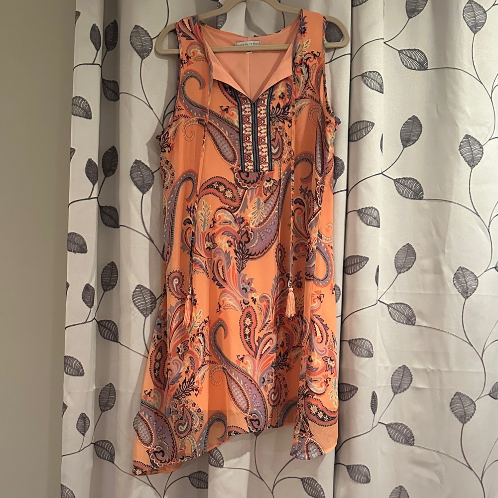 Sandra Darren Paisley Print Sleeveless Dress